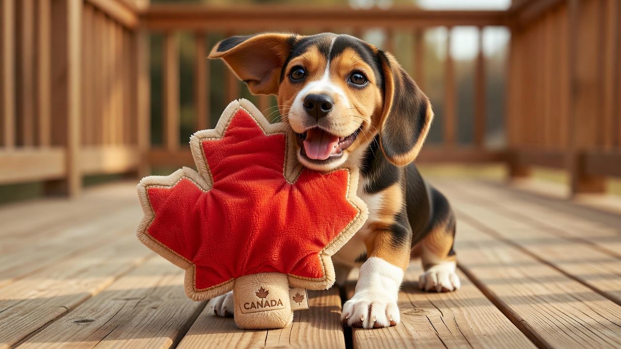 Beagle with Maple Leaf Toy